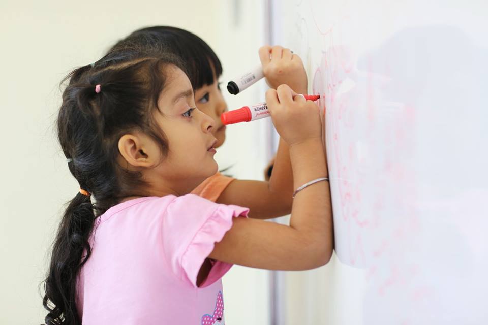 Bright, organized Amaze English classroom